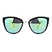 SA106 Runway Fashion Metal Bridge Trim Oversized Cat Eye Sunglasses Black Gold Yellow Mirror