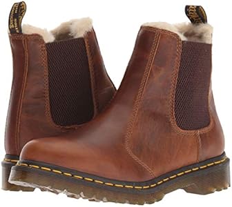 dr martens tan leonore fur lined chelsea boots