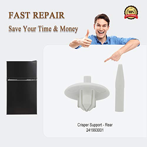 Rear Crisper Cover Support 241993001 Replacement Plastic Refrigerator Shelf Support (4 Pack) Compatible with Frigidaire, Kenmore Replaces 1513081,240350802