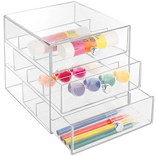 iDesign Plastic Divided 3Drawer Vanity & Countertop Organizer 7" x 6