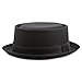 The Hat Depot 1400f2091 100% Cotton Paisley Lining Premium Quality Porkpie Hat (L/XL, Black)