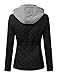 NINEXIS Women's Quilted Detachable Hood Zip Up Jacket Outwear