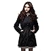 Hee grand Women Winter Faux Fur Coat Winter Coats for Women Warm Parka Jackets for Women Hood Jacket Black S 4-6