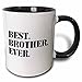 3dRose Best Brother Ever Mug, 1 Count (Pack of 1), Black