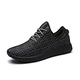 Nepretty Casual Fashion Sneakers Breathable Athletic Running Sports Shoes Men Women Unisex Couple, All Black