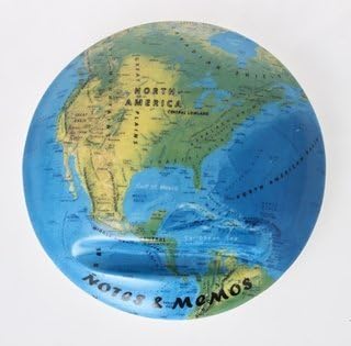 G.W.Schleidt NM102 Notes Memos Ceramic Message Pad - Globe