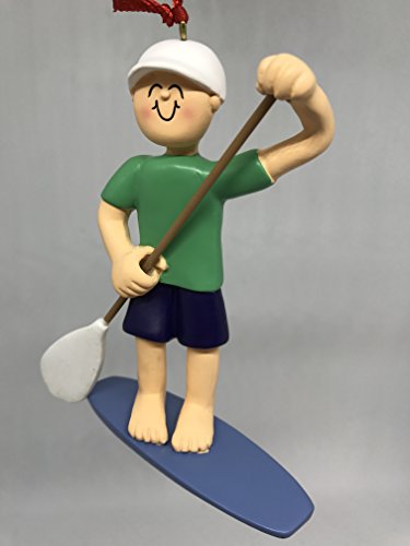 Personalized Male Brown Paddle Board Christmas Ornament 2018 Free Personalization