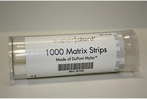Dental Mylar Matrix Strips 1000 Strips 4" Long X 3/8" Wide X .002" Thick 9516162