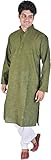 Exotic India Plain Khadi Kurta with White Pajama Set