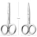 Beard &Nose Hair Beauty Scissors，Stainless Steel Small Scissors for Eyebrows,Eyelashes,nail,Curved and Safety Rounded Tip Trimming Shears for Men Women