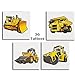 Construction Party Supplies - 16 Guest - Plates, Cups, Napkins, Tablecloth, Cutlery, Loot Bags, Balloons, Hard Hats, Tattoos - Black and Yellow Builder Zone Theme Birthday