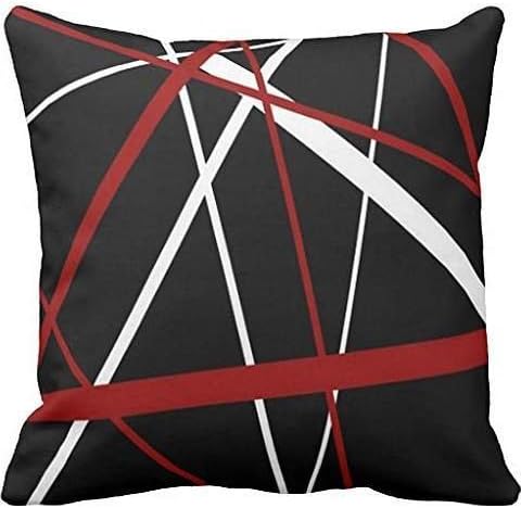 Red and White Stripes on A Black Background Throw pillowcase Pillow shams case Cushion Cover 18*18