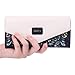 Jastore Womens Envelope Leather Wallet Card Holder Clutch Long Purse (Black)