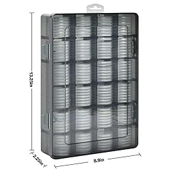 FULLCASE 168 Pieces 46mm Coin Capsules with Foam