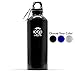 321 STRONG 500 mL (16.9 Fluid Ounce) Aluminum Water Bottle, Black
