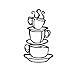 Adorox Coffee House Cafe Cup Java Silhouette Metal Wall Art (Black (1 Pack))
