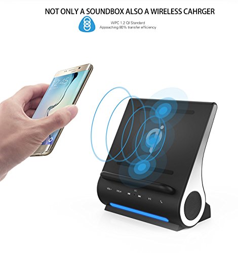 Azpen-Dockall-D100-Qi-Wireless-Charger-Bluetooth-Premium-Speakers-Docking-Station-with-Built-in-Mic-Handsfree-call-3-in-1-Station-for-iPhone-and-Samsung-phone