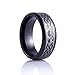 King Will Men's 8mm Black Tungsten Carbide Ring Laser Irish Claddagh Engagement Polish Wedding Band Comfort Fit