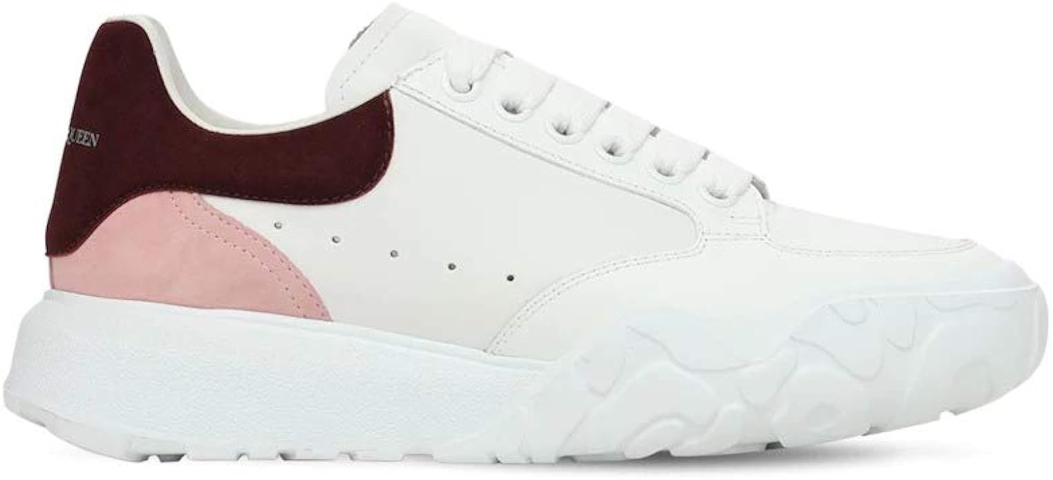 Alexander McQueen White/Pink Court Sneakers