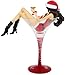 Pavilion Gift Company 9-1/4-Inch Naughy or Nice Cocktail Glass with Tall Peppermint Martini Girl