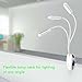 OxyLED T36 5W Rechargeable USB Vertical Clip Lamp with Flexible Gooseneck for Student, Dormitory, White