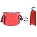 HOOYEE Multifunctional Collapsible Portable Travel Outdoor Wash Basin Folding Bucket for Camping Hiking Travelling Fishing Washing(Red)
