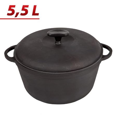 Schmortopf Kasan aus Gusseisen mit Deckel 5,5 Liter