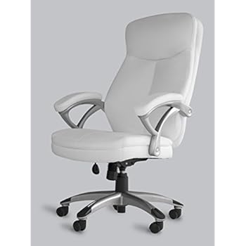 Amazon.com: OFFICE FACTOR White Leather Office Chair ...