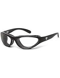 7eye por panoptx viento marco anteojos de sol con lentes claros, pequeña mediana), color negro mate