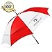 Procella Umbrella Golf Umbrella Tested by Skydivers Windproof Auto Open Rain and Wind Resistant, Large, Red/White