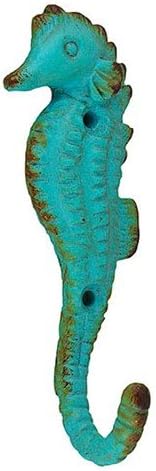World Buyers Seahorse Wall Hook Antique 1.75x4.87 (Antique Turquoise)