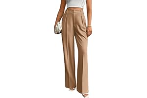 Women's Dress Pant Solid Color Casual Straight Leg High Waisted Pants Business Commuter Suit Pants 2026