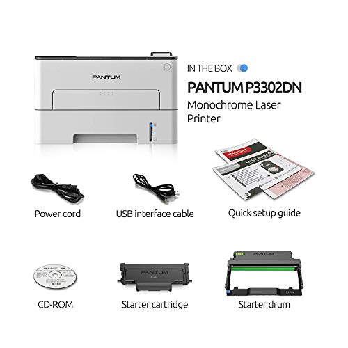 Pantum P3302DN Compact Monochrome Laser Printer Blakc and White & Auto ...