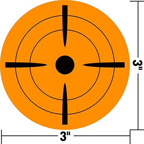 LABEL&MORE Shooting Target Stickers 3" Round Fluorescent Orange Bullseye Target Dots for Shooting Strong Adhesive Shooting Target Pasters - 250 pcs