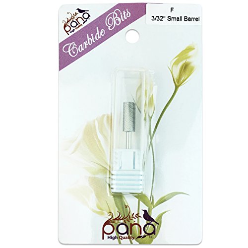 Pana 3/32" Safety Nail Carbide Bit - Silver Small Barrel Head (Grit: Fine - F) for Electric Dremel Drill Machine