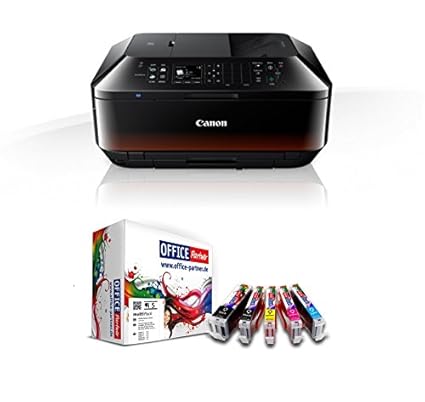 Canon PIXMA MX725 Tinten-Multifunktionsgerät (A4, 4-in-1 Drucker, Kopierer, Scanner, Fax, Duplex, USB, WLAN) ((01) mit 5 komp