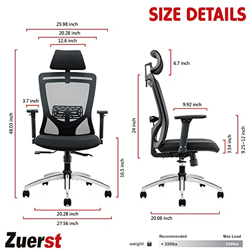 ZUERST Ergonomic Office Chair High Back Desk Chair with Adjustable