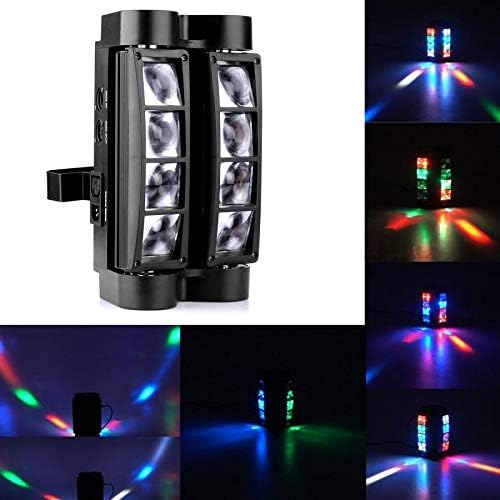 WSXXN Moving Head Stage Light, 8x3W Super Bright RGBW Portable DJ Disco LED Stage Light for Dancing Christmas Gift KTV Bar Concert Birthday
