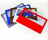 Credit Card Magnifiers 3x Magnification Semi-rigid Assorted Colors Mix 0.5mm Thin (Qty=5)