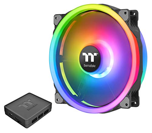 Thermaltake Riing Trio 200mm 16.8 Million RGB Color (Alexa, Razer Chroma) Software Enabled 3 Light Rings 60 Addressable LED 11 Blades Hydraulic Bearing Case/Radiator Fan, Single Pack, CL-F083-PL20SW-A