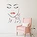 JUEKUI Girl Face Hand Manicure Nail Lips Wall Decals Beauty Salon Girl Eyelashes Wall Art Vinyl Stickers Bedroom Decoration Make Up WS42 (Black, 42x56cm)