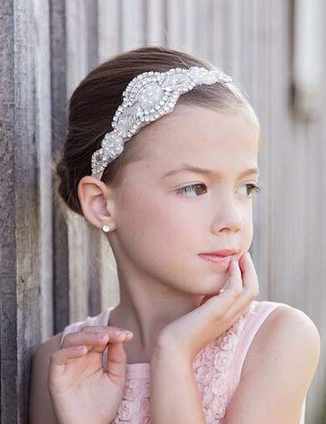 Missgrace Flower Girl Crystal Rhinestones Headband Wedding Hair Accessories Baby Girl Hair Jewelry