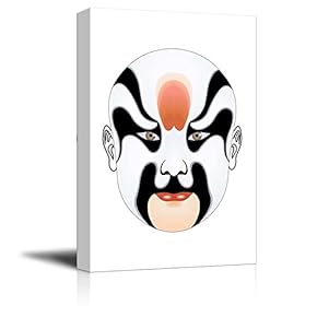 Canvas Prints Wall Art - Chinese Peking Opera Makeup Traditional Face Changing Mask | Creative Wall Art Ready to Hang - 12" x 18"