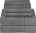 Utopia Bedding 4 Piece Bed Sheet Set - Microfiber Shrinkage and Fade Resistant Sheet Set, 1 Flat Sheet, 1 Fitted Sheet, 2 Pillowcases (Queen, Grey)