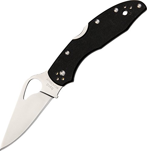 Spyderco byrd meadowlark2 black g-10 plainedge knife