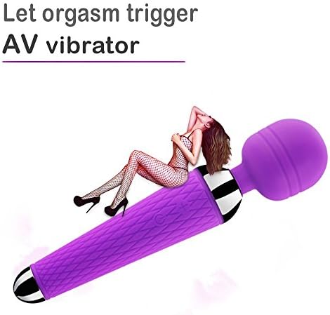 Upinva Waterproof 10 Powerful Multi-Speed Cordless Power Wand Massager Vibrator (Purple)