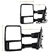 Towing Tow Mirrors Manual Smoke Signal Dual Glass for 03-07 Ford F250 F350 F450 F550 Super Duty Left&right Passenger&driver Side View Mirror Pair Set Telescoping Folding Black Textured