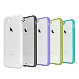 iPhone 6 Case,5 Pack Ace Teah Ultra Thin iPhone 6 Case Crystal Clear Hard Back Panel Shock Absorbing Colored Protective TPU Bumper Case for iPhone 6 6s (4.7 inch)- Black, White, Purple, Cyan, Green