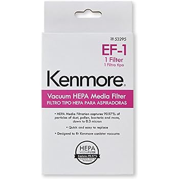 Kenmore 53295 Ef 1 Hepa Media Vacuum Cleaner Exhaust Air Filter For Upright And Canister Vacuums
