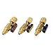 3Pcs Color Coded R410A Refrigerant Straight Ball Valves AC Charging Hoses Brass